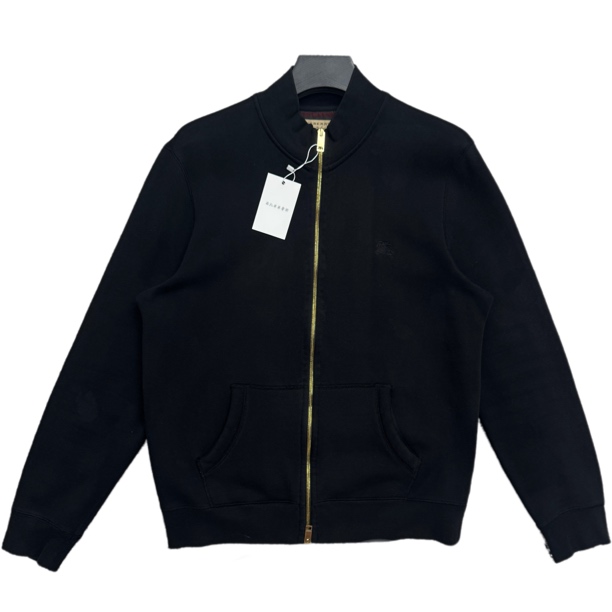 99新 BURBERRY/博柏利 黑色胸前战马logo羊毛外套xl码
