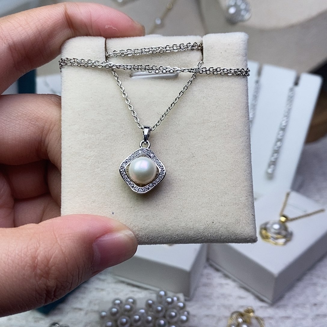 淡水珍珠耳饰银S925镶嵌