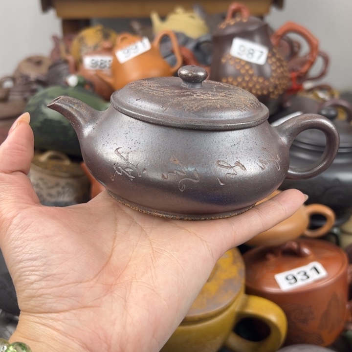茶壶紫砂壶嘴磕了