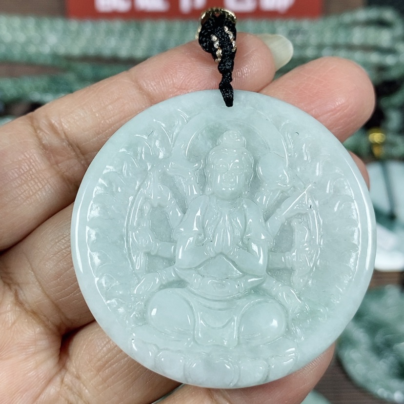【闪购商品】翡翠颈饰未镶嵌玉吊坠翡翠玉千手观音