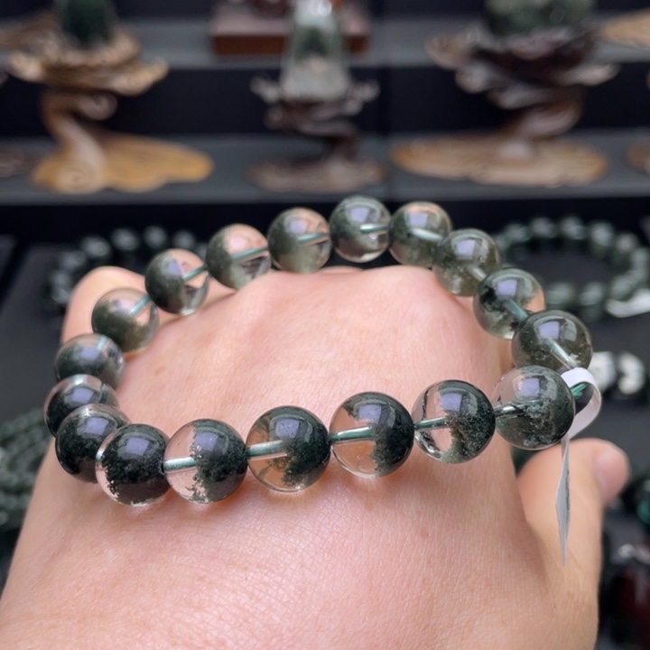 未镶嵌水晶手链绿幽灵聚宝盆手链