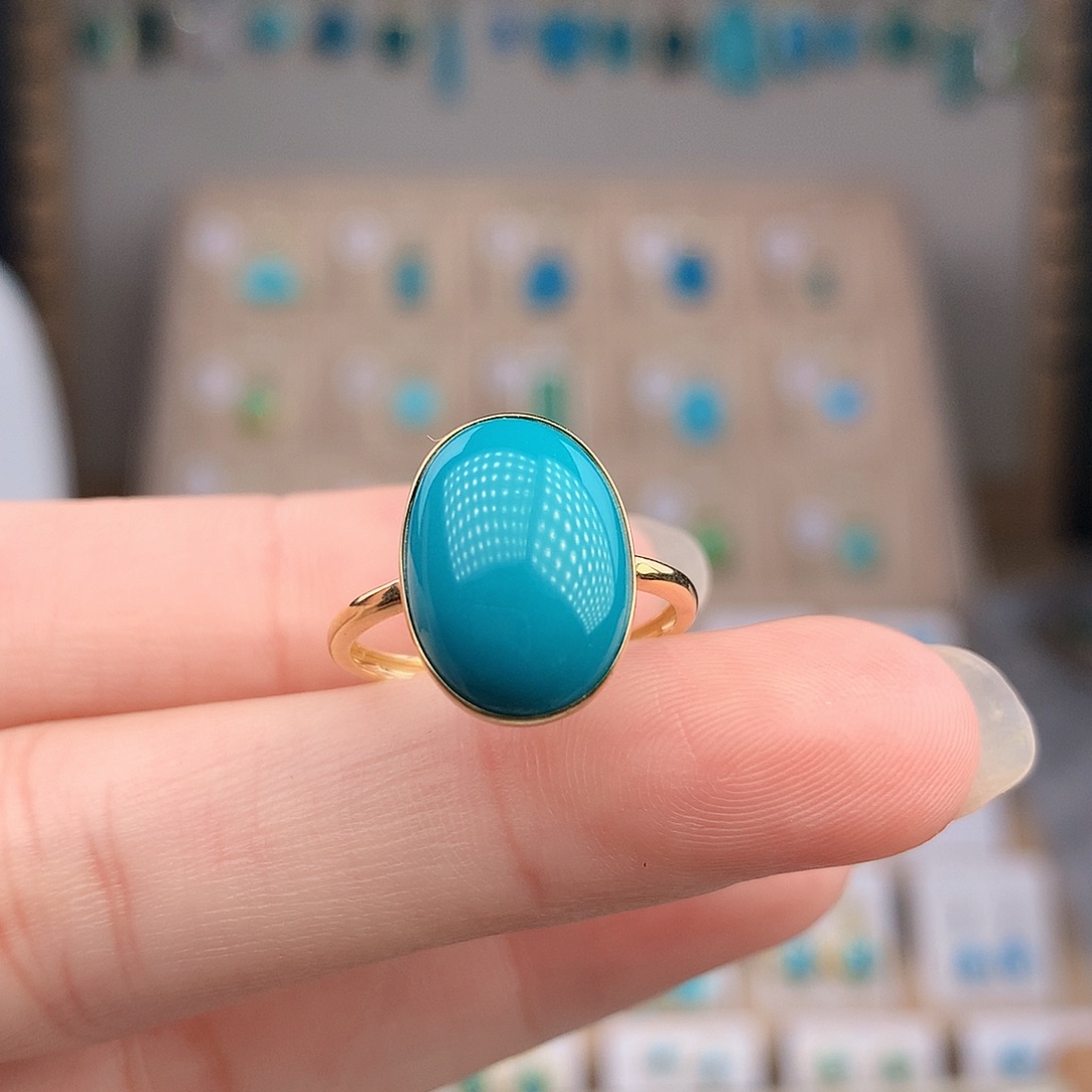 绿松石18K金镶嵌颈饰