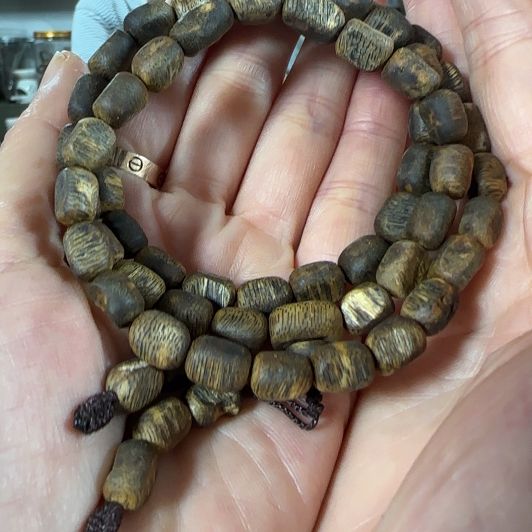 审***手串沉香绿奇楠沉香留疤随型多圈17克+手串