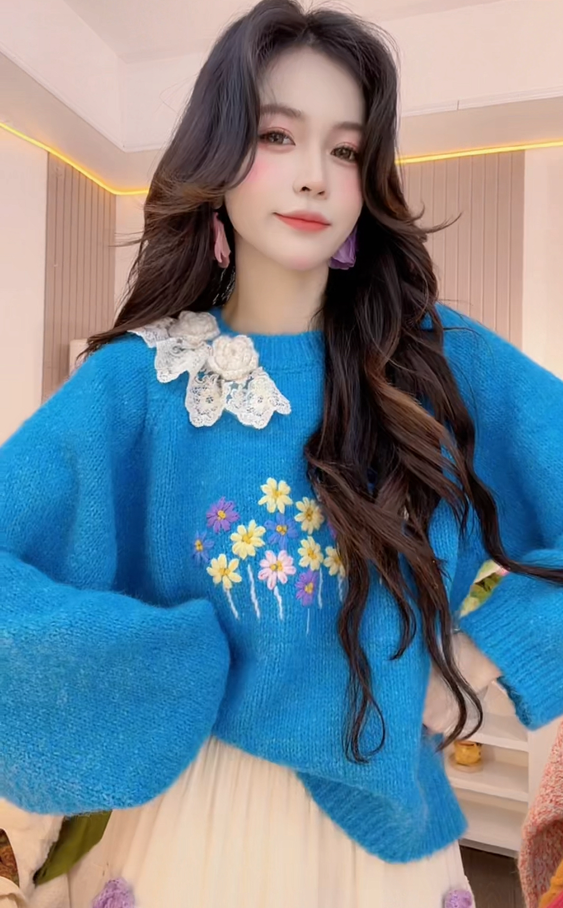 【蓝色妖姬】毛针织衫显瘦时尚百搭秋冬韩版