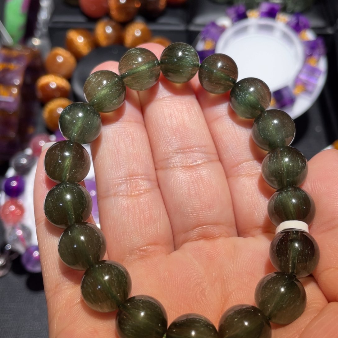 水晶手链未镶嵌绿发晶11mm