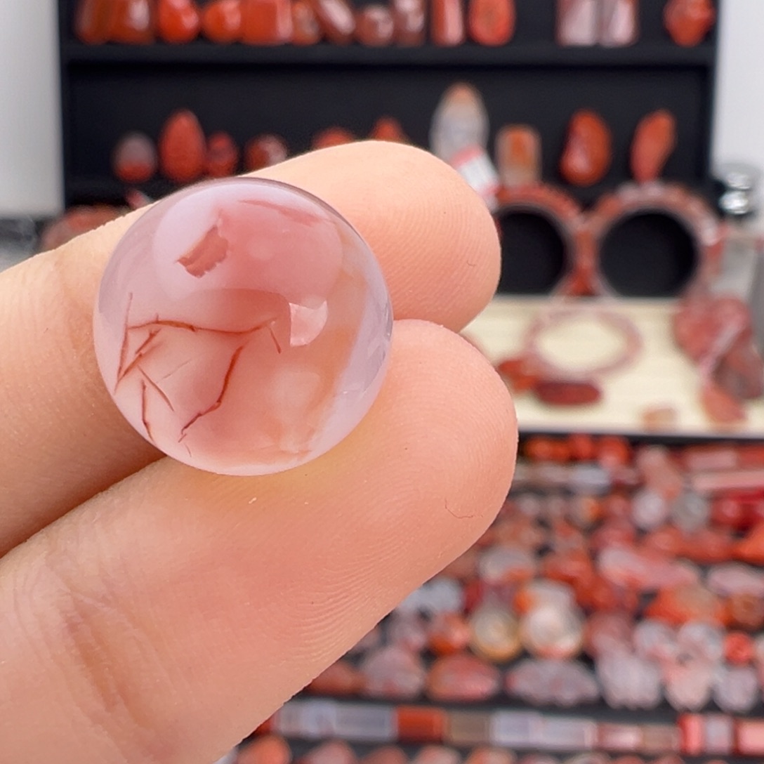 南红玛瑙未镶嵌颈饰冰飘圆珠