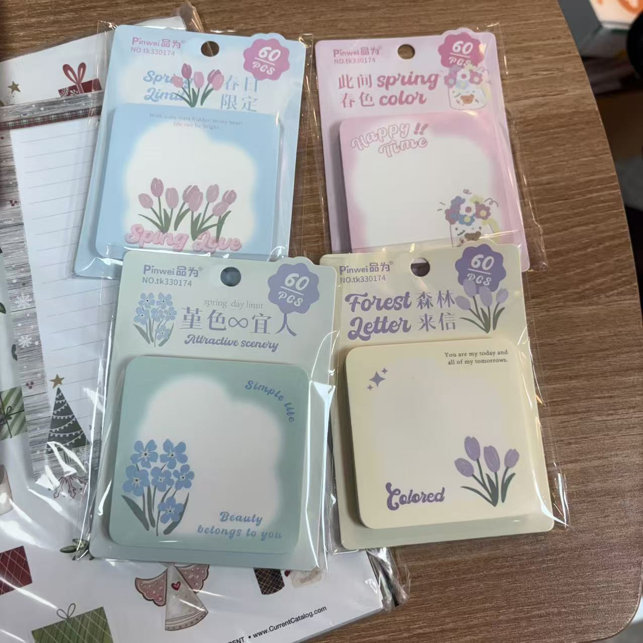 花朵便利贴四包花色各一