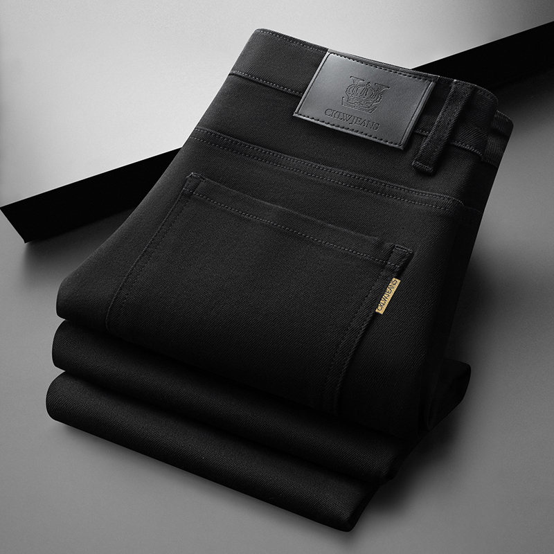 2025秋冬新款男士牛仔裤轻奢时尚百搭九分裤修身小直筒弹力男长裤