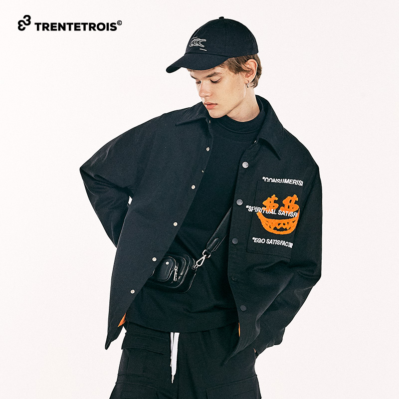 33潮牌长袖棉服翻领潮流宽松百搭休闲外套