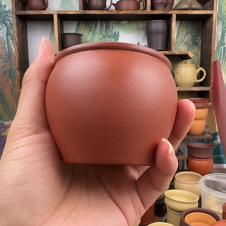 紫砂茶杯拙器甄选，纯原本矿。200毫升