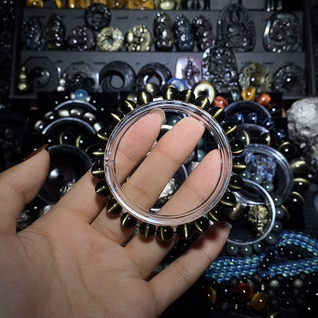 瓜***儿黑曜岩未镶嵌手链