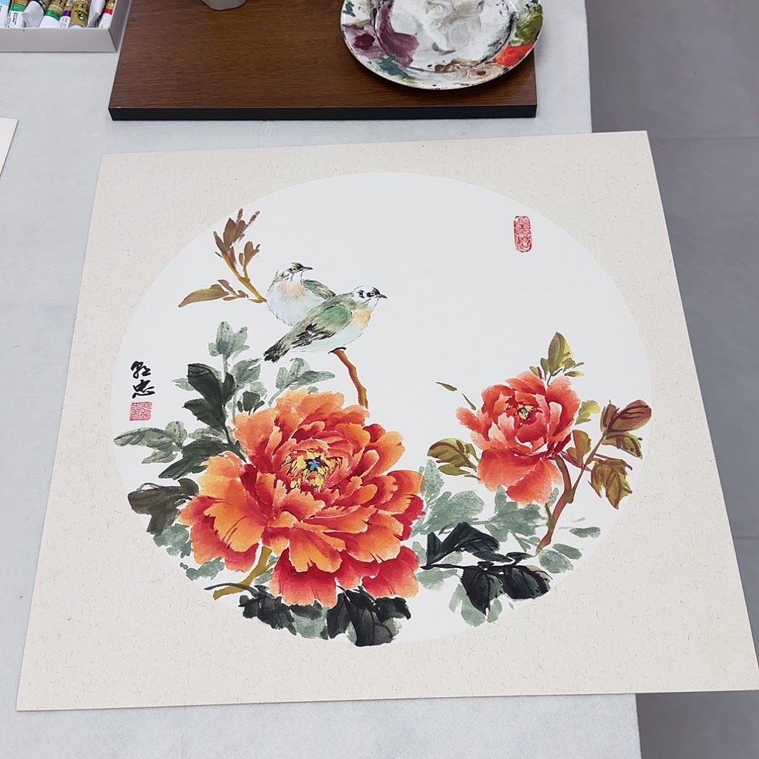 国画国画立体兰花