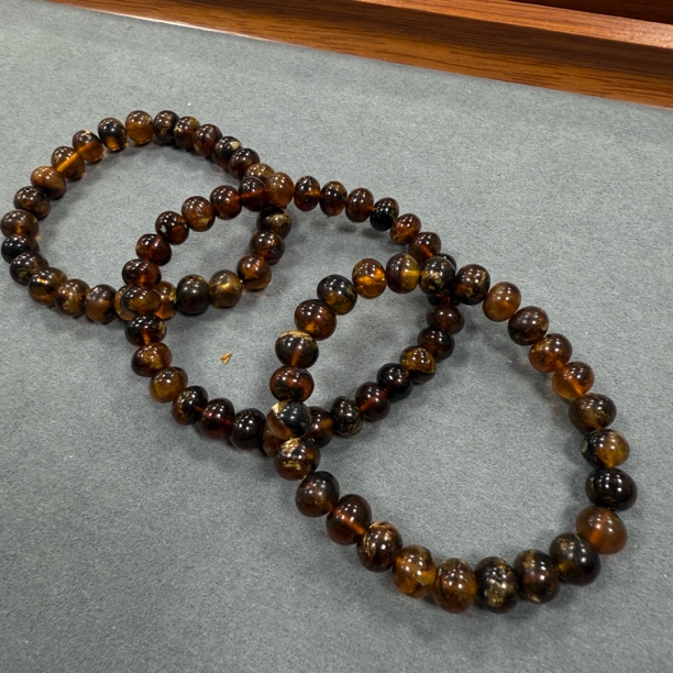 【小宝晶选】天然溶洞蜡花琥珀单圈手链 多样性发一 约8mm 272XBFS