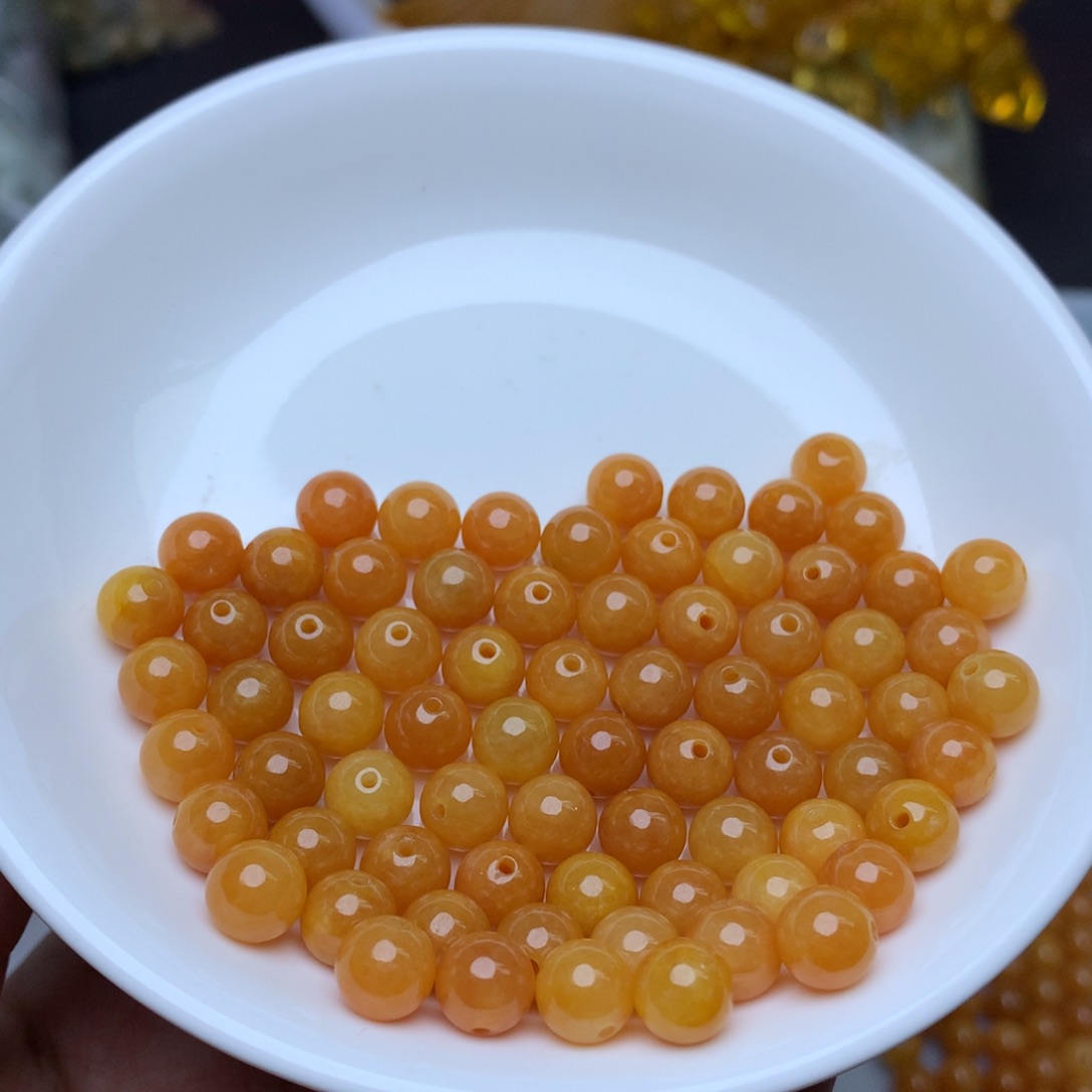 【闪购商品】翡翠手链未镶嵌卡7冰橙黄10个