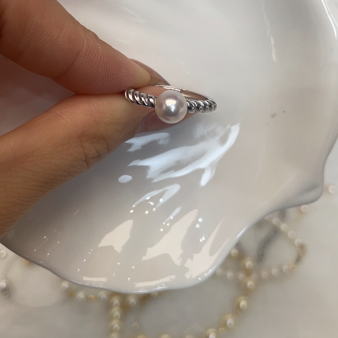 海水珍珠戒指银S925镶嵌