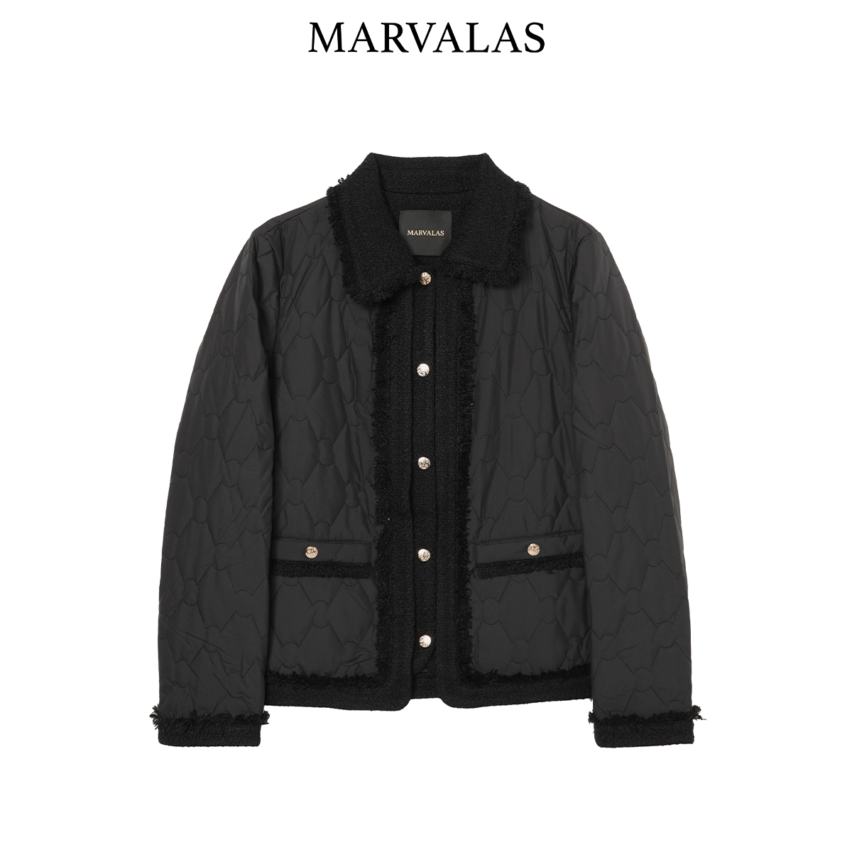 曼德诗专柜款2025冬季新款轻奢气质棉服