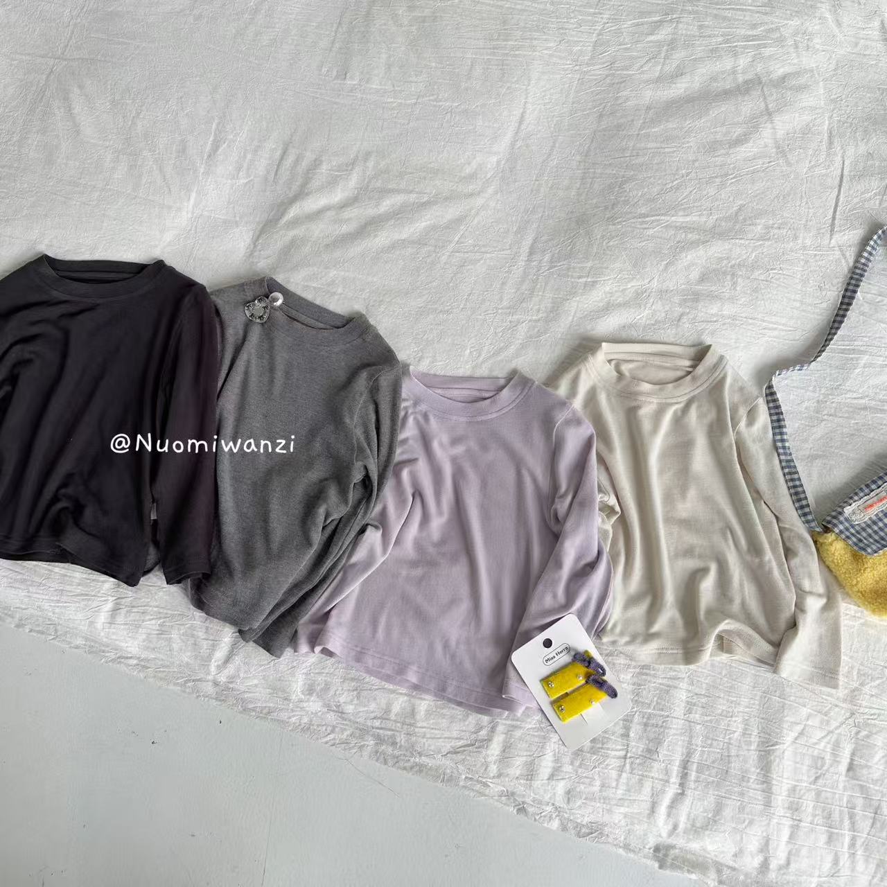 丸子十【现货】儿童百搭洋气纯色亲子打底衫（秋款）XWG-25003