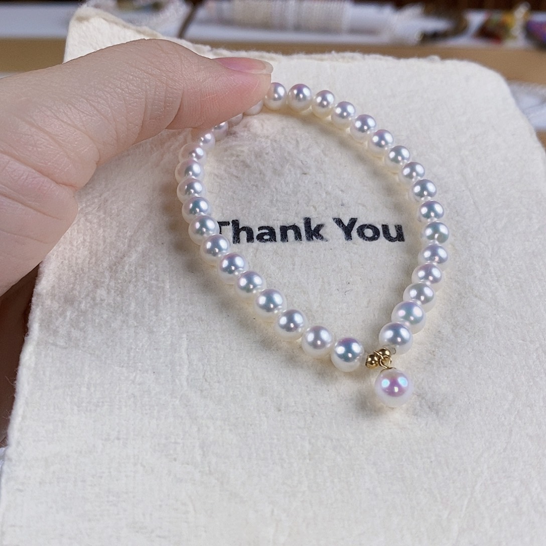 淡水珍珠手绳18K金镶嵌