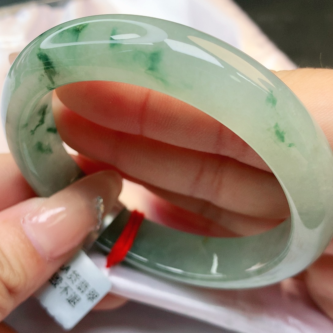 未镶嵌手镯翡翠冰飘花种老肉细1212号