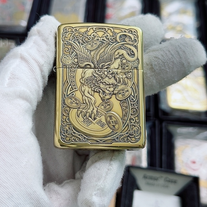 铁镜面蚊版浮雕九钱貔貅