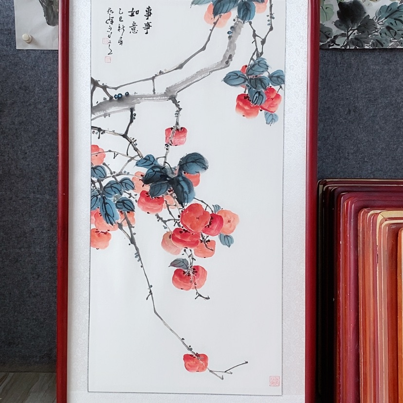 【闪购商品】国画书画作品带框125×65厘米