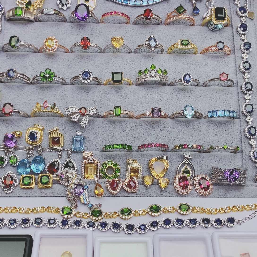 海蓝宝石戒圈银S925镶嵌席*