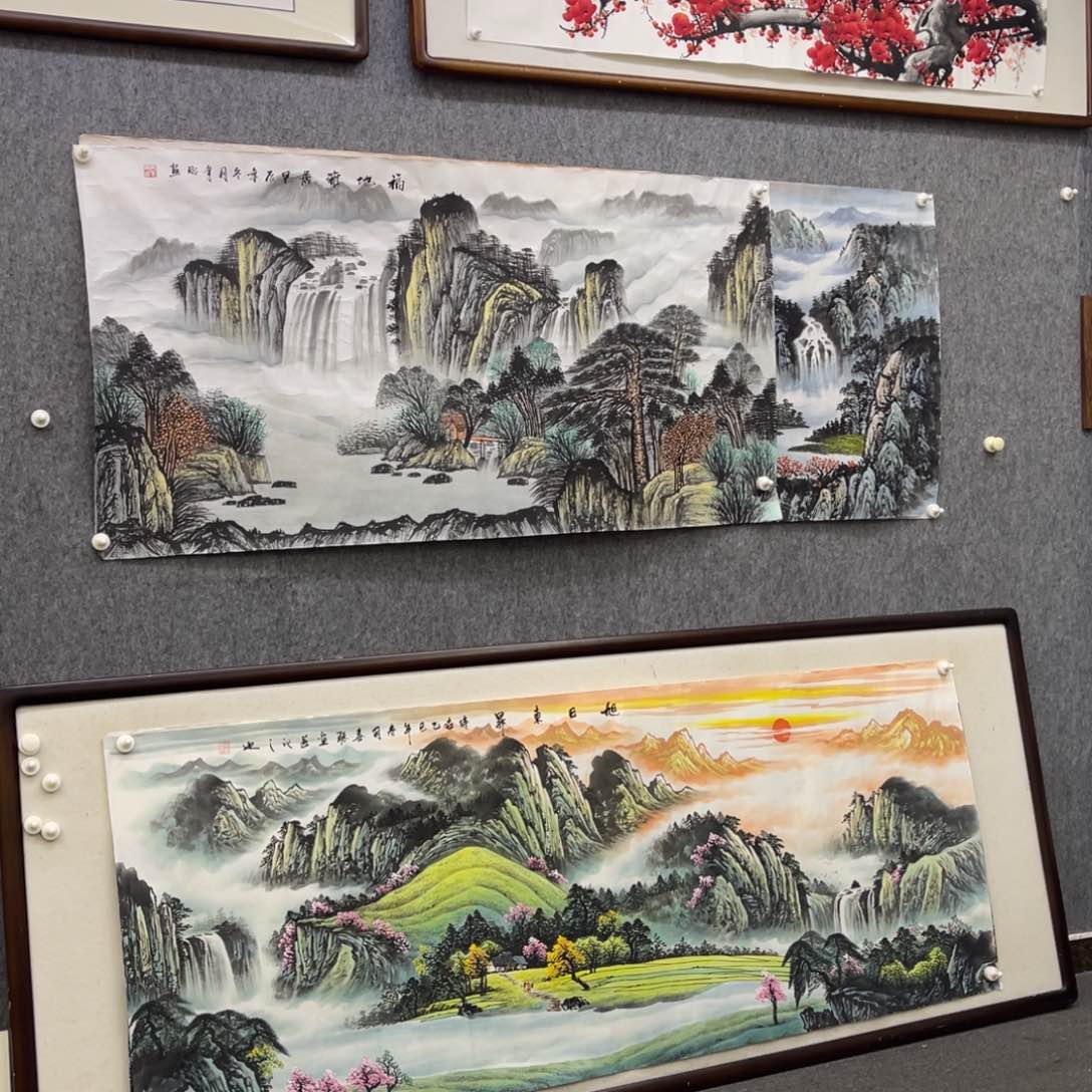 国画六尺旭日东升山水画