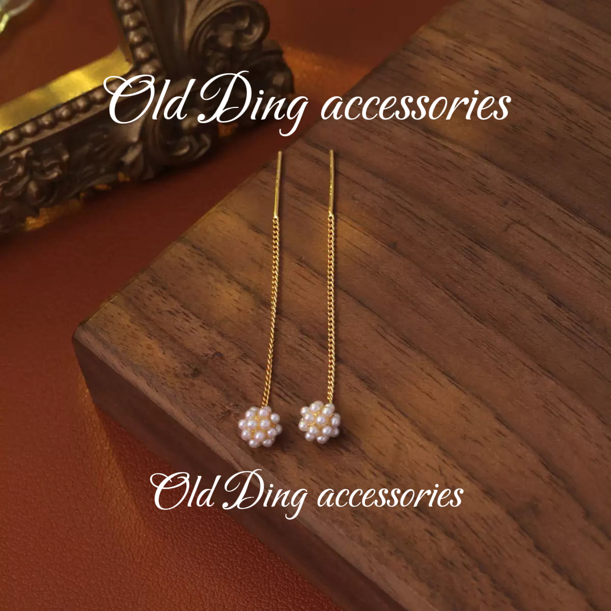 铜合金耳饰  8649♠银针耳线 镀K金【幸运花球】小众简约超仙