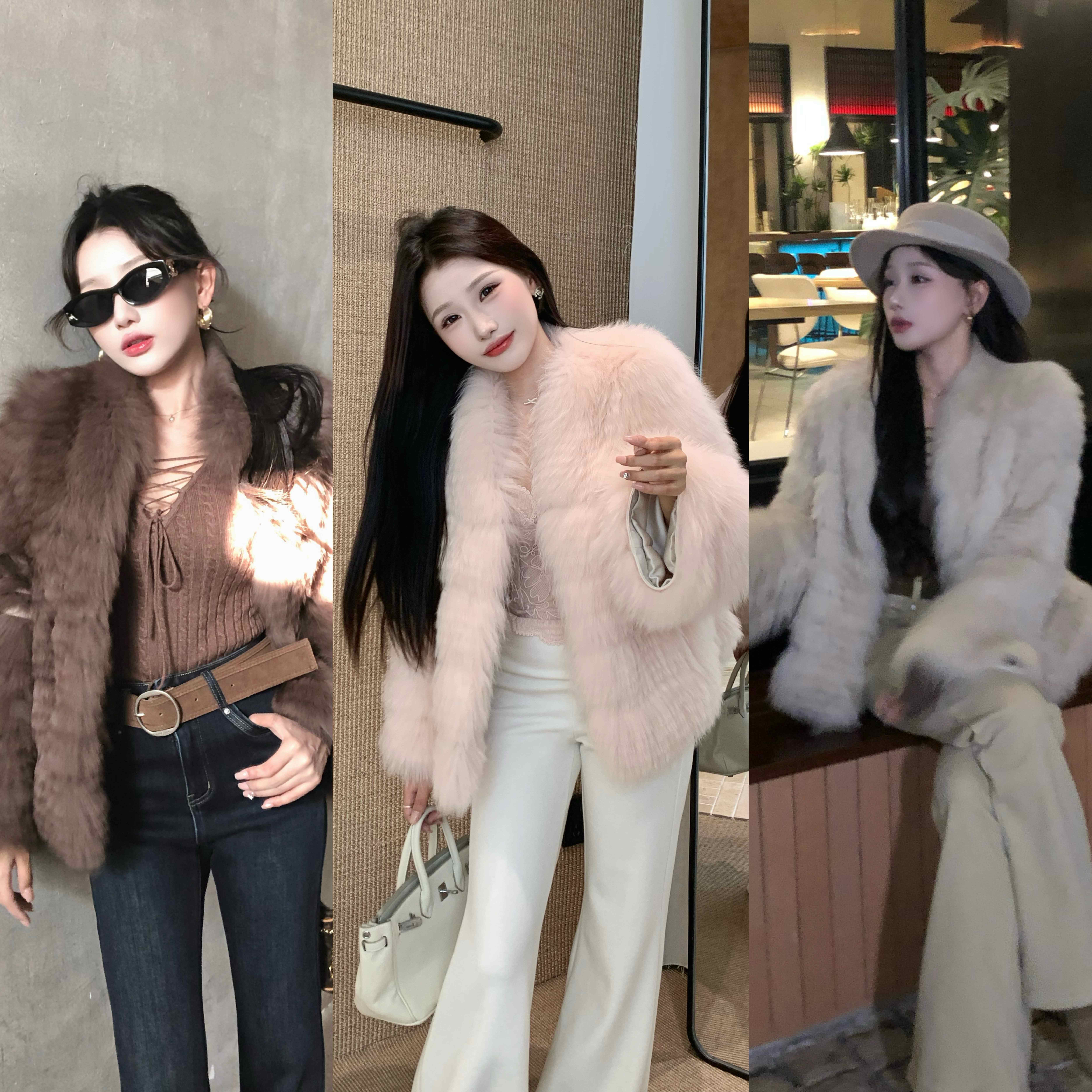 陈六六CHENLIULIU【压轴大女主】进口芬兰狐狸毛贵气高级车条皮草