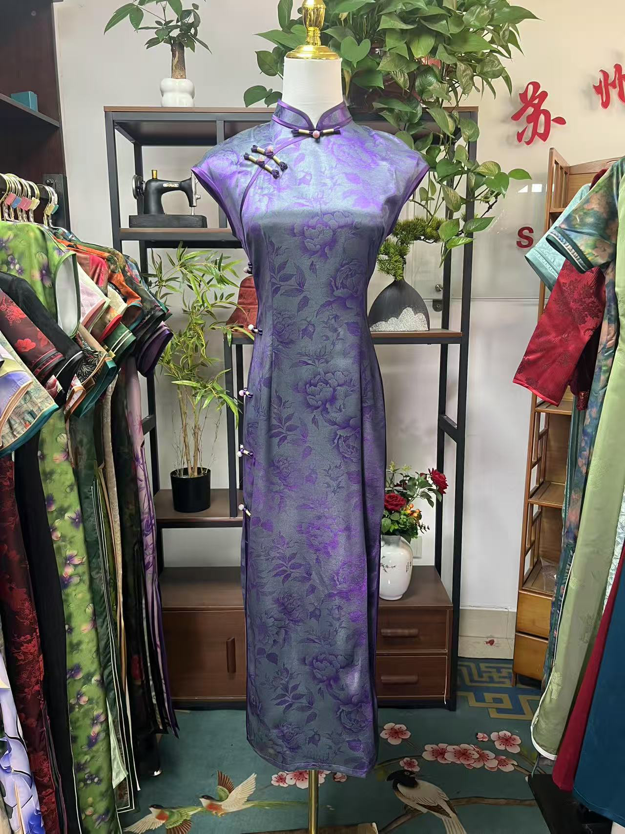 【696】125cm单层醋酸纺喷金