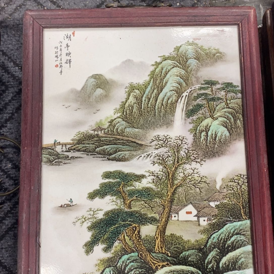 瓷片37*28 景德镇瓷板画柴窑烧制