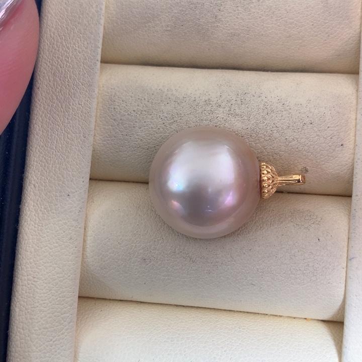 银S925镶嵌颈饰拼合珍珠（马贝珠）