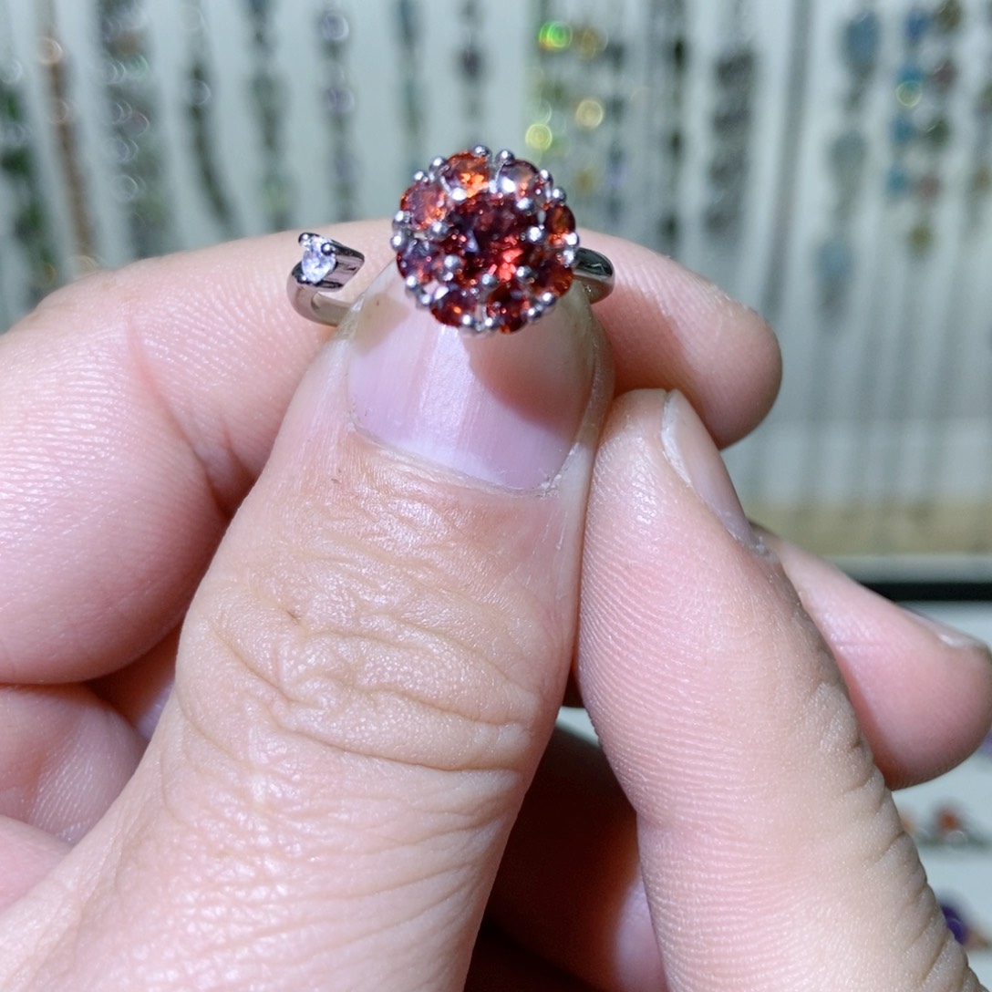 绿水晶戒指银S925镶嵌