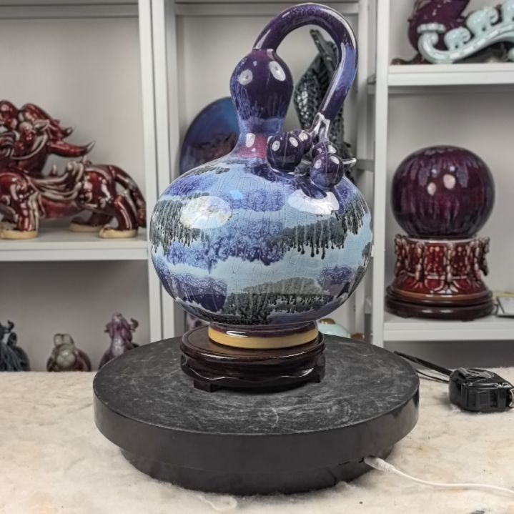 摆件钧瓷摆件神後鎮鈞瓷