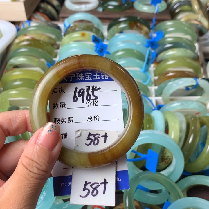 蛇纹石玉未镶嵌手镯6965