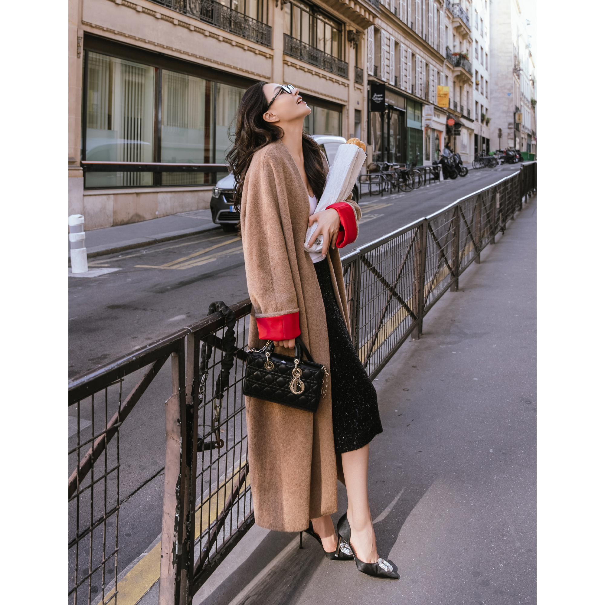 【余书】秋冬经典撞色双面呢长款大衣外套Y304152