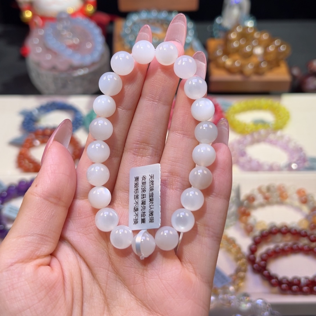 手串未镶嵌长石9m天花板级婚纱正白月光