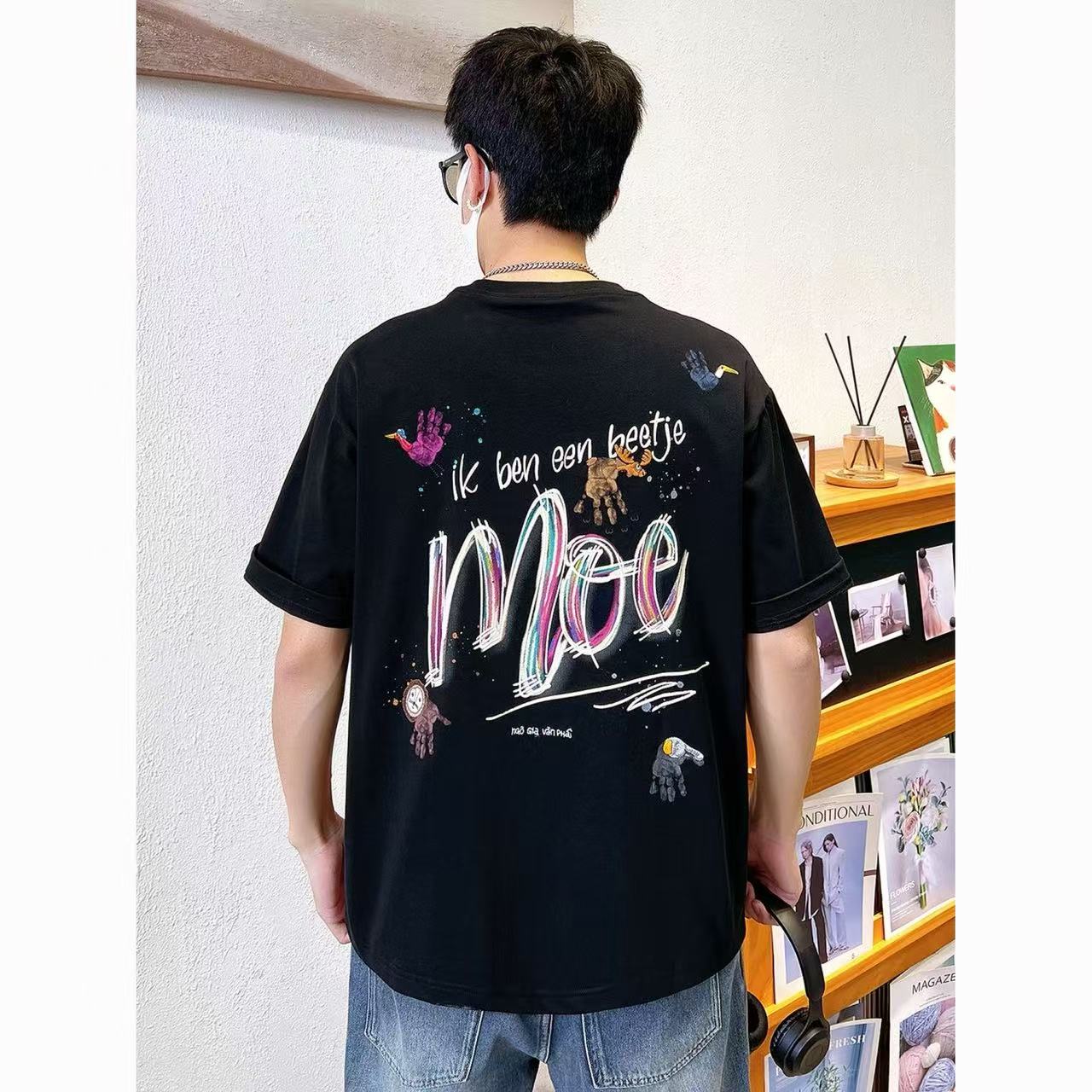 TX-9086双色儿童 工艺休闲短袖韩版洋气时尚夏季T恤百搭大童