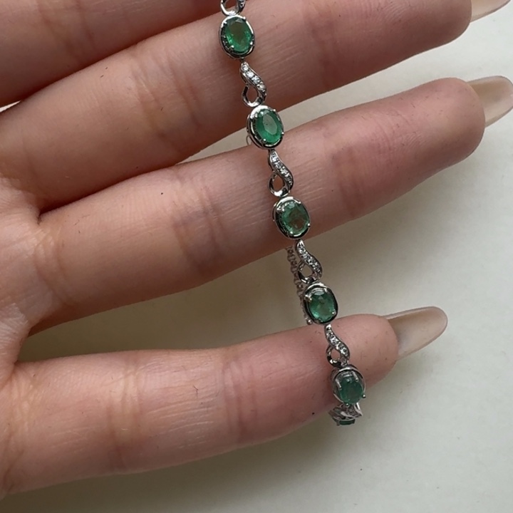 手链18K金镶嵌祖母绿