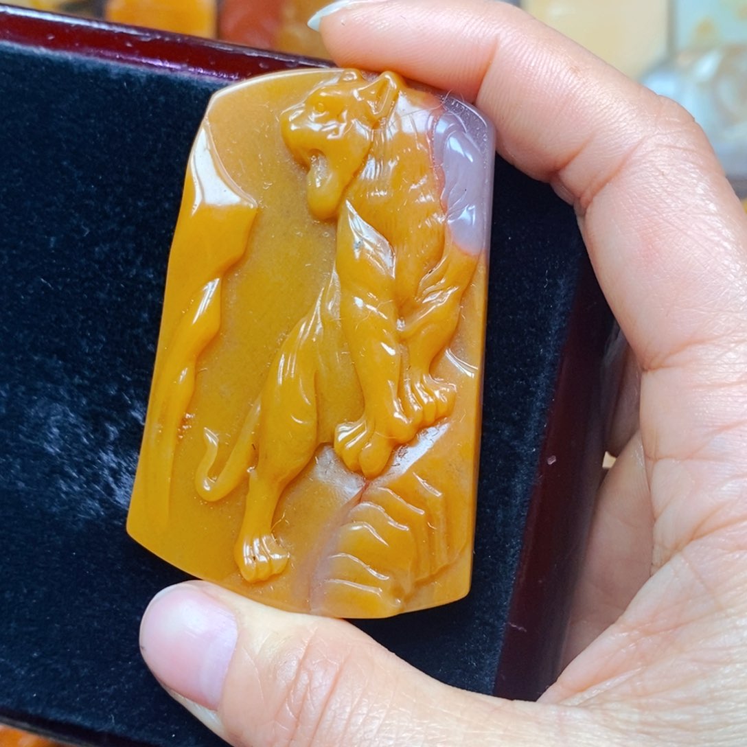 石英质玉（黄龙玉）颈饰未镶嵌