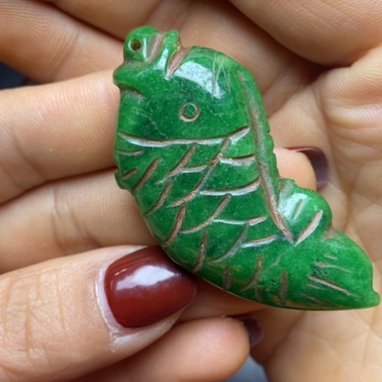 白玉菩提吊坠摆件