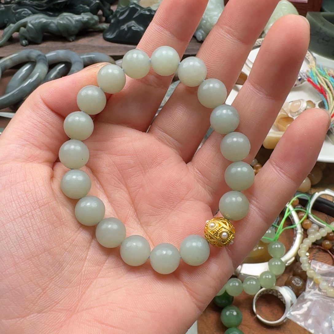 和田玉手串未镶嵌