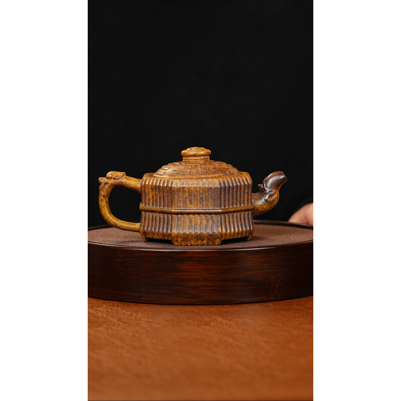 宜兴紫砂 八方一捆竹 龙骨金砂 320cc