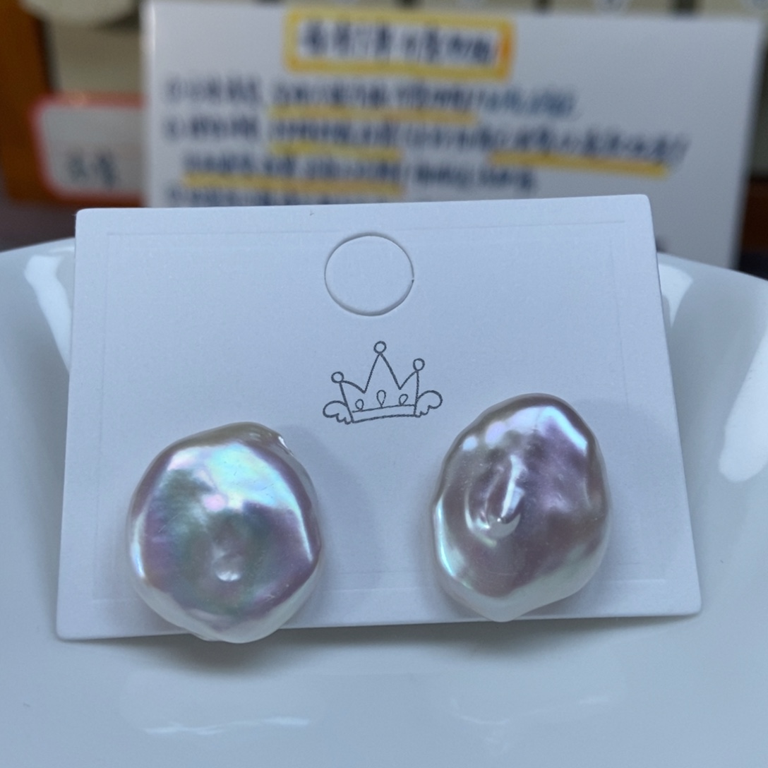 淡水珍珠耳钉银S925镶嵌特价167