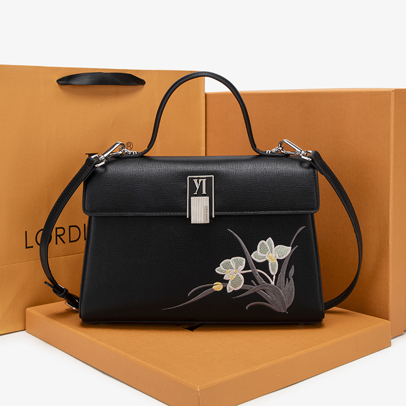 新品百搭复古单肩包休闲休闲款气质女包国风复古手提包（25090）