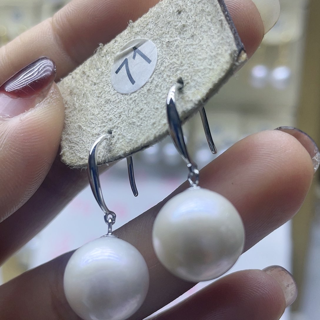 淡水珍珠耳饰银S925镶嵌