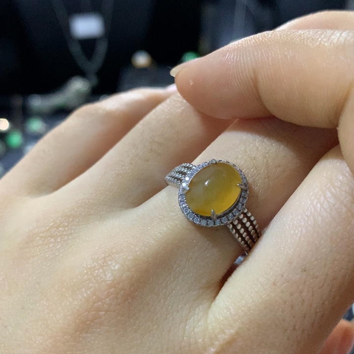 翡翠银S925镶嵌戒指