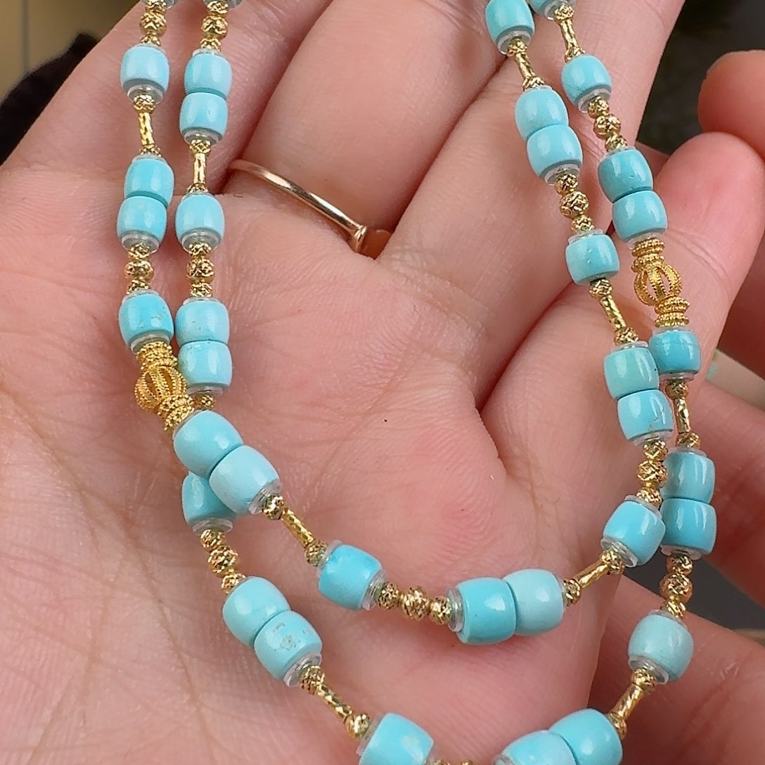 绿松石珠宝奇石18K金镶嵌