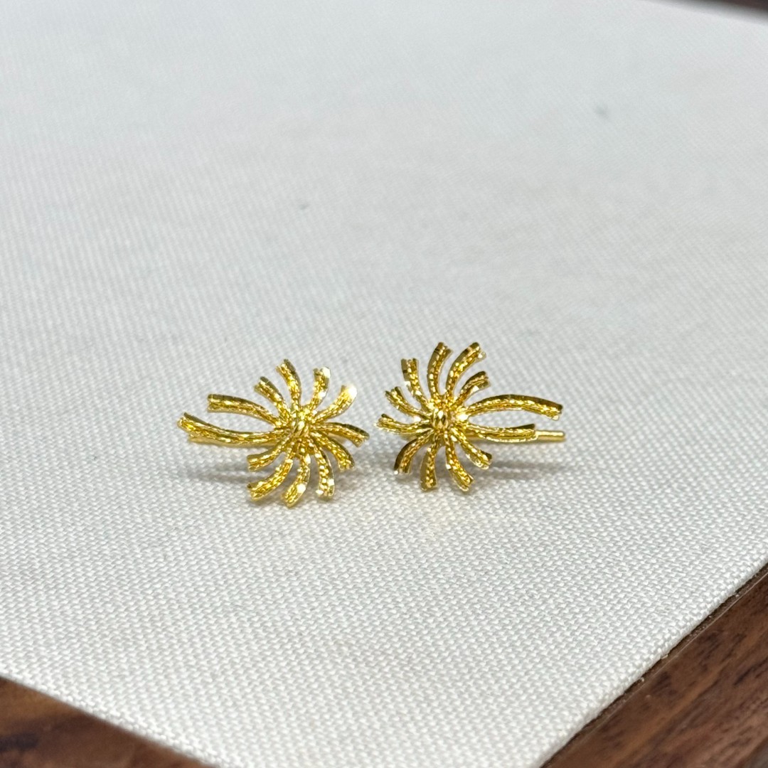 E【烟花耳钩】-足金999精工5G耳饰