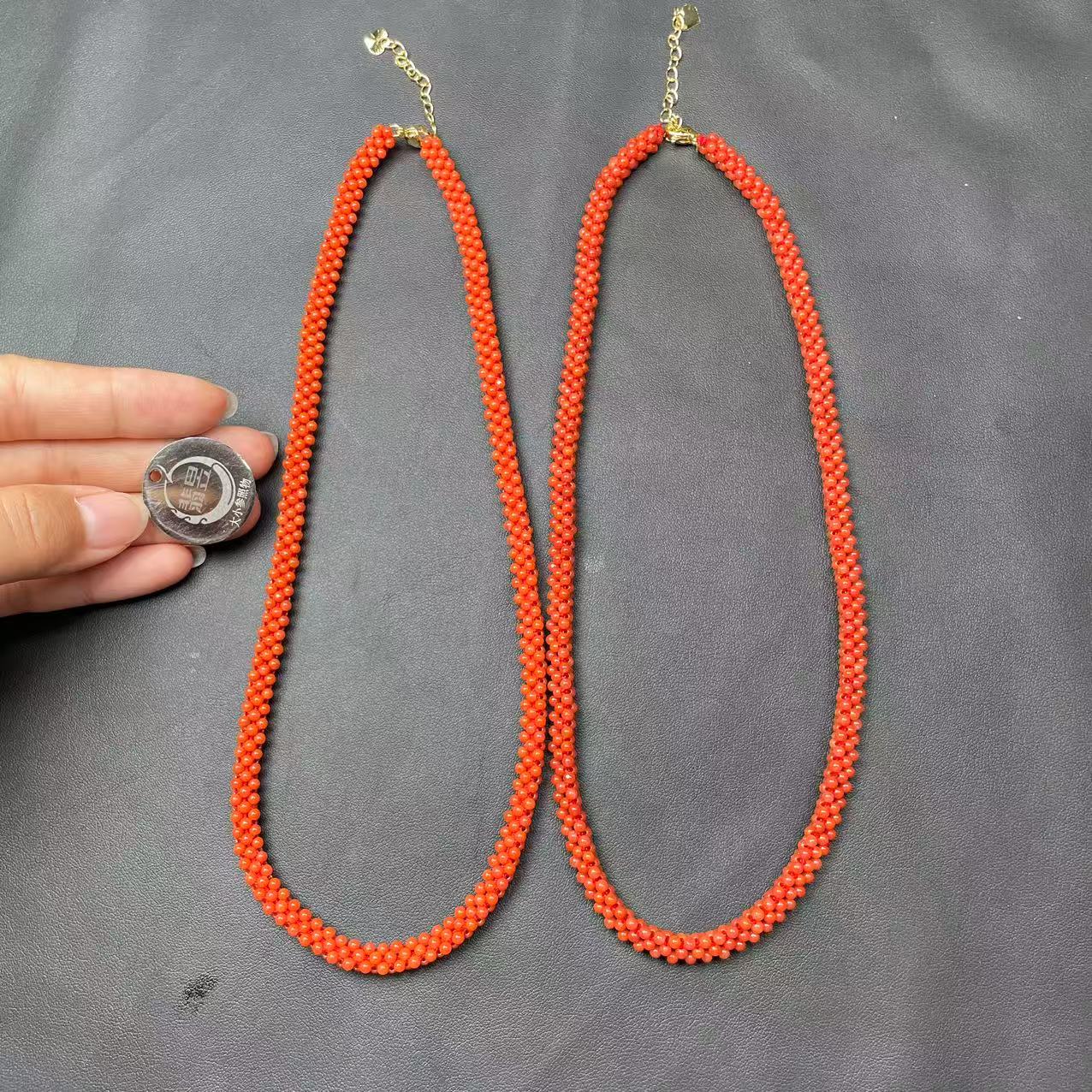 39238T14-4N21-南红珠链颈饰-卡2+/约200颗 -多样性/发一件